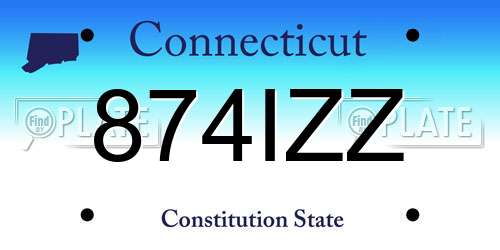 874IZZ Connecticut License Plate