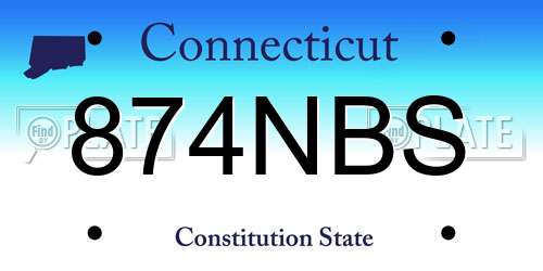 874NBS Connecticut License Plate