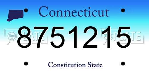 8751215 Connecticut License Plate