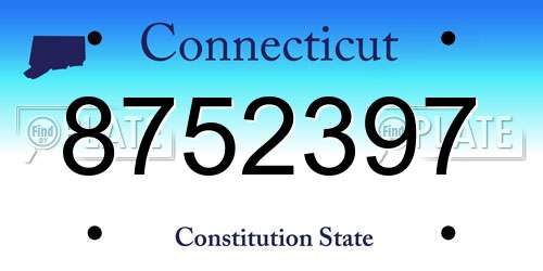 8752397 Connecticut License Plate