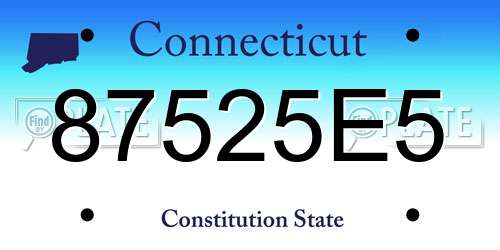 87525E5 Connecticut License Plate