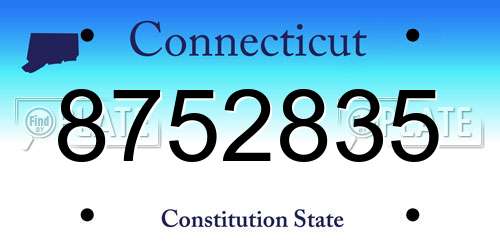 8752835 Connecticut License Plate