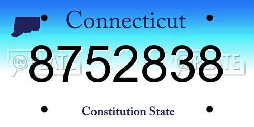 8752838 Connecticut License Plate