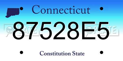 87528E5 Connecticut License Plate