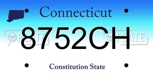 8752CH Connecticut License Plate