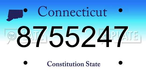 8755247 Connecticut License Plate