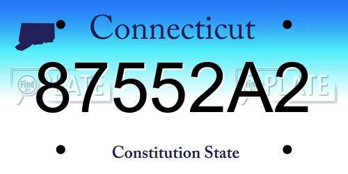 87552A2 Connecticut License Plate