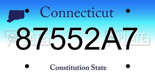 87552A7 Connecticut License Plate