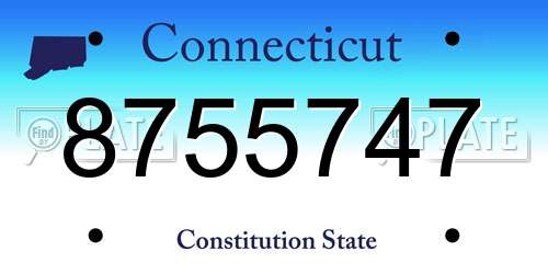 8755747 Connecticut License Plate