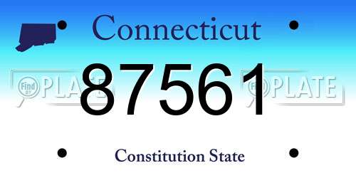 87561 Connecticut License Plate