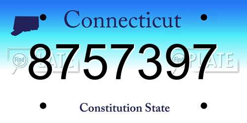 8757397 Connecticut License Plate