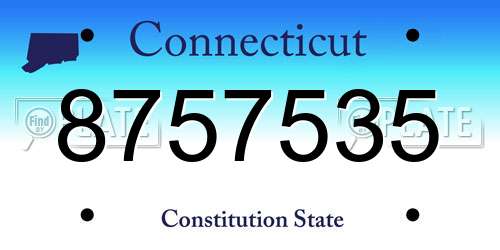 8757535 Connecticut License Plate