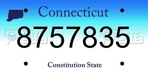 8757835 Connecticut License Plate