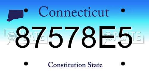 87578E5 Connecticut License Plate