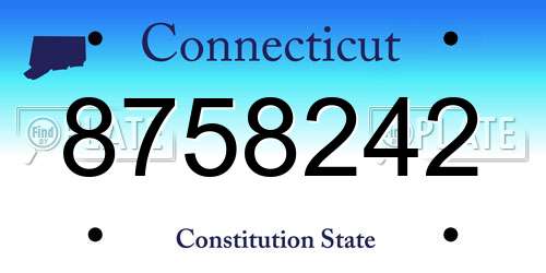 8758242 Connecticut License Plate