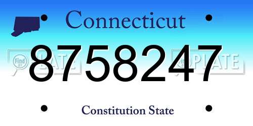 8758247 Connecticut License Plate