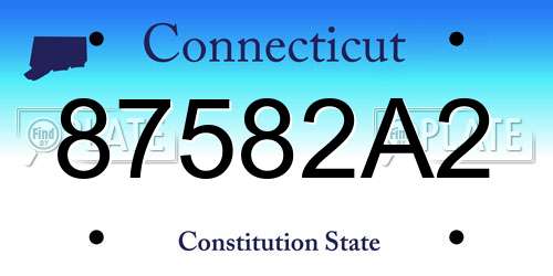 87582A2 Connecticut License Plate