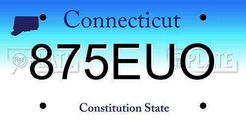 875EUO Connecticut License Plate