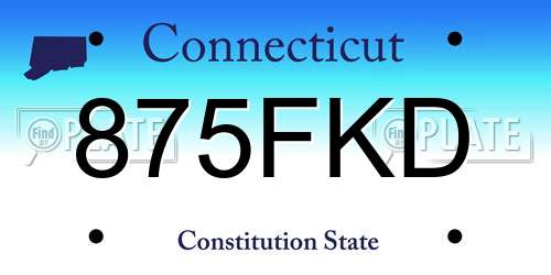 875FKD Connecticut License Plate