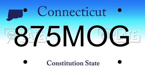 875MOG Connecticut License Plate