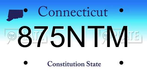 875NTM Connecticut License Plate