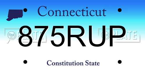 875RUP Connecticut License Plate