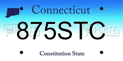 875STC Connecticut License Plate