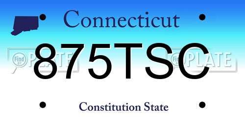 875TSC Connecticut License Plate