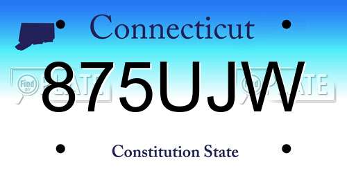 875UJW Connecticut License Plate