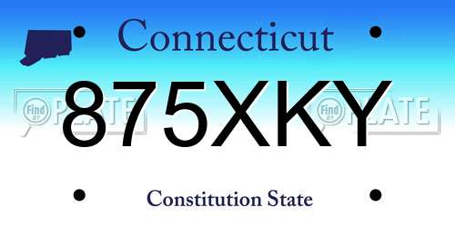 875XKY Connecticut License Plate