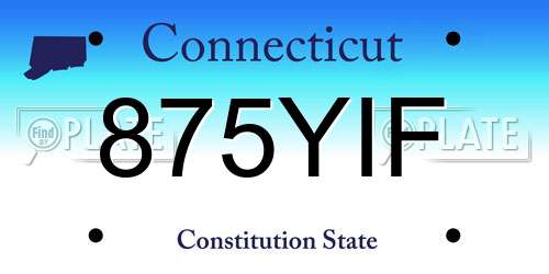 875YIF Connecticut License Plate