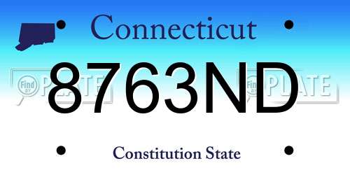 8763ND Connecticut License Plate