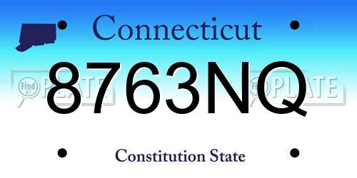 8763NQ Connecticut License Plate