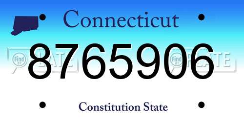 8765906 Connecticut License Plate