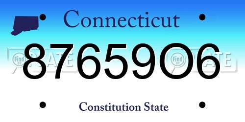 87659O6 Connecticut License Plate