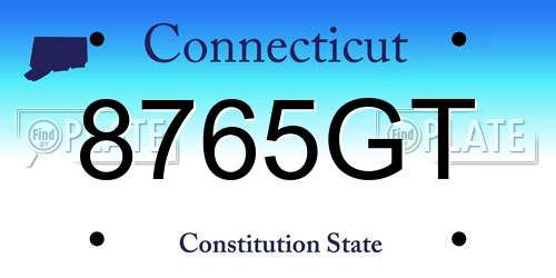 8765GT Connecticut License Plate