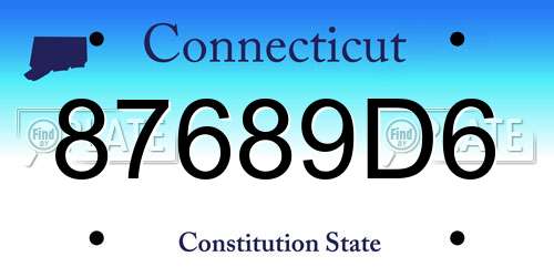 87689D6 Connecticut License Plate