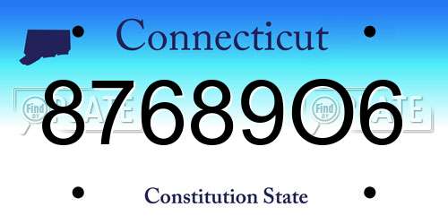 87689O6 Connecticut License Plate