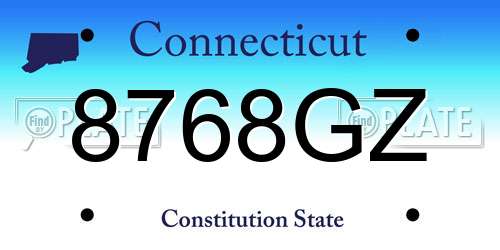 8768GZ Connecticut License Plate