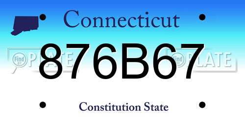 876B67 Connecticut License Plate