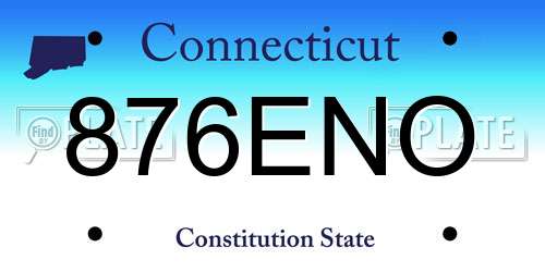 876ENO Connecticut License Plate