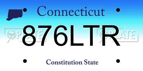 876LTR Connecticut License Plate