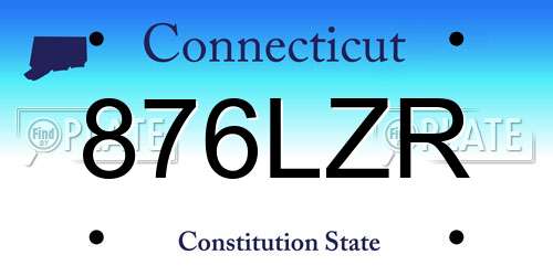 876LZR Connecticut License Plate