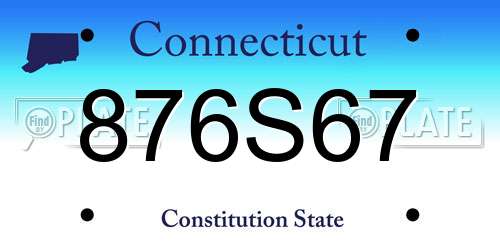 876S67 Connecticut License Plate