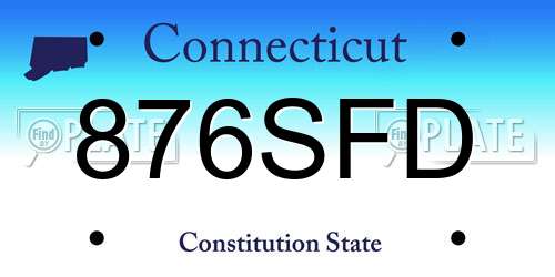 876SFD Connecticut License Plate