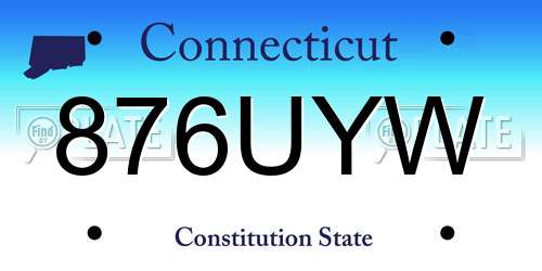 876UYW Connecticut License Plate