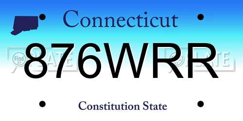 876WRR Connecticut License Plate