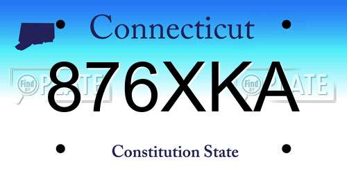 876XKA Connecticut License Plate