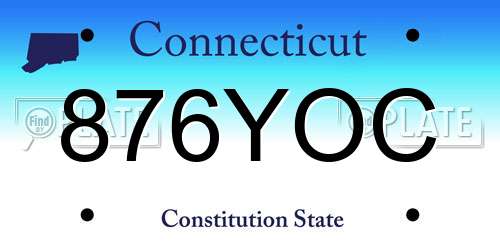 876YOC Connecticut License Plate