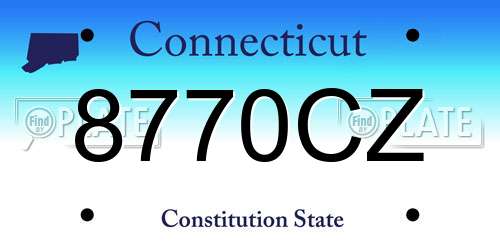 8770CZ Connecticut License Plate